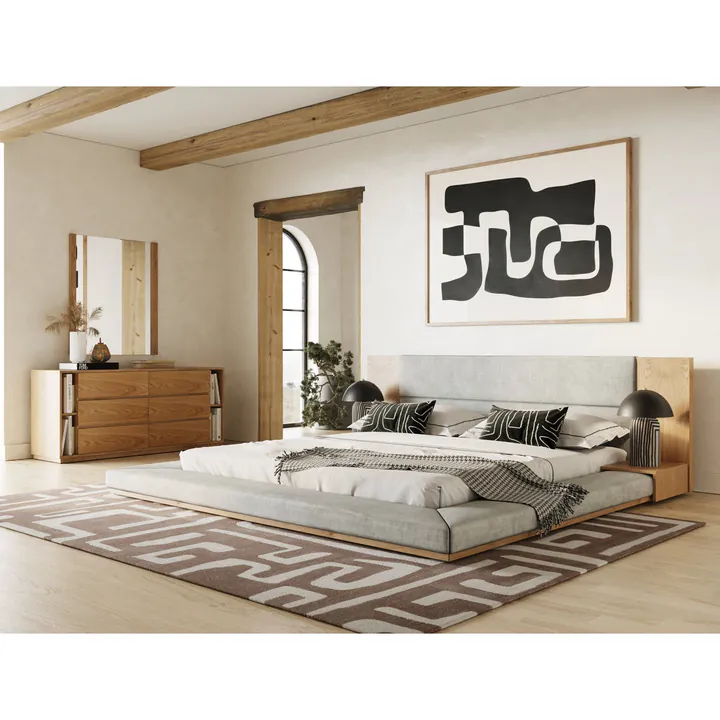 Кровать Amalie 260×244 см обитая с встроенными тумбами 2