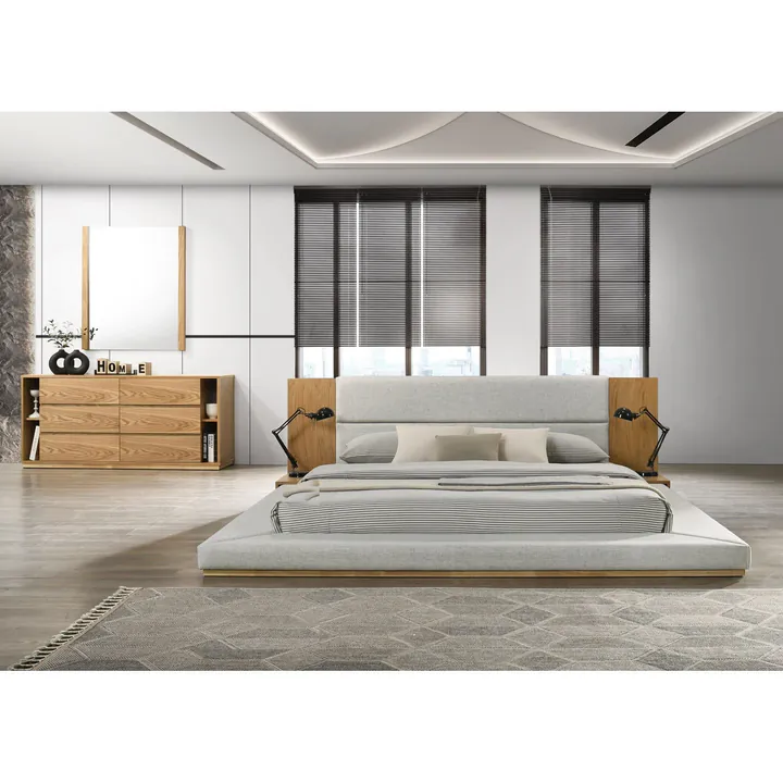 Кровать Amalie 260×244 см обитая с встроенными тумбами 3