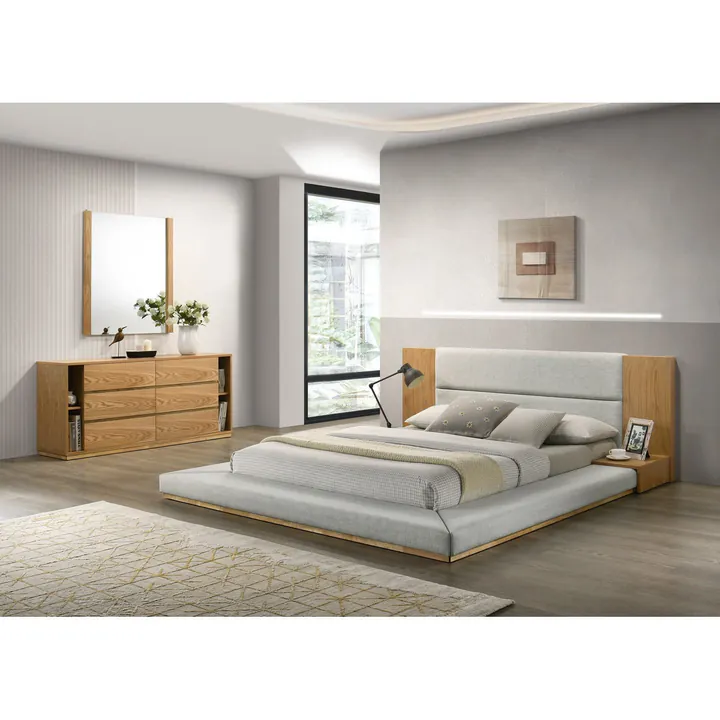 Кровать Amalie 260×244 см обитая с встроенными тумбами 5