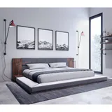 Кровать Amalie 260×244 см обитая с встроенными тумбами