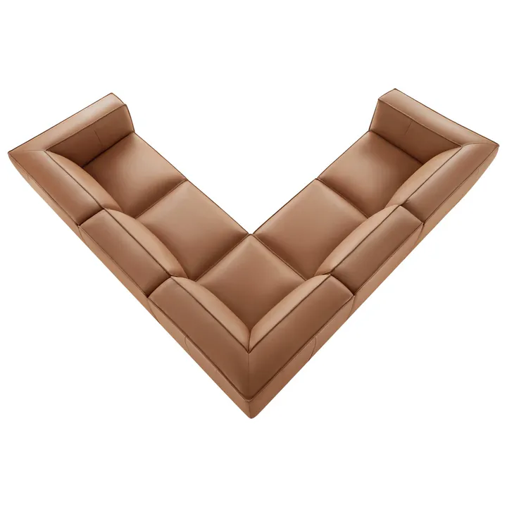 Угловой диван Jaye 282×300 см модульный из натуральной кожи 5 предметов 10