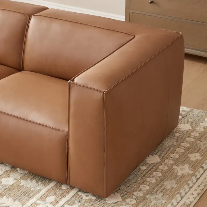 Угловой диван Jaye 282×300 см модульный из натуральной кожи 5 предметов 12
