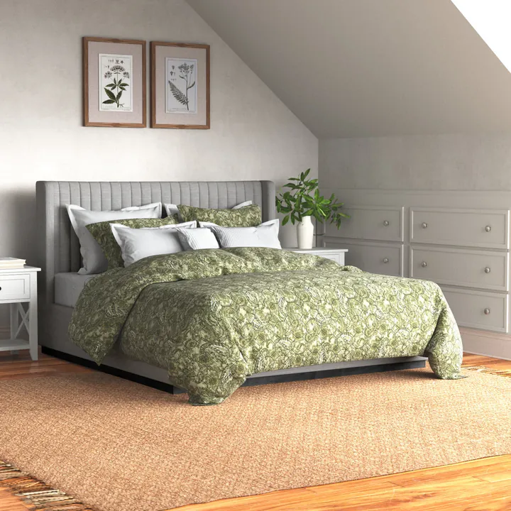 Кровать Chamblis 207×222×132 см обитая с крыльями King размер 2