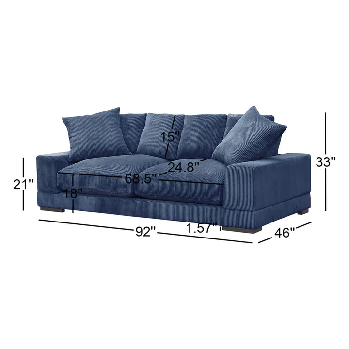 Диван Lonsdale 234×117×84 см обитый кордрой из массива 5