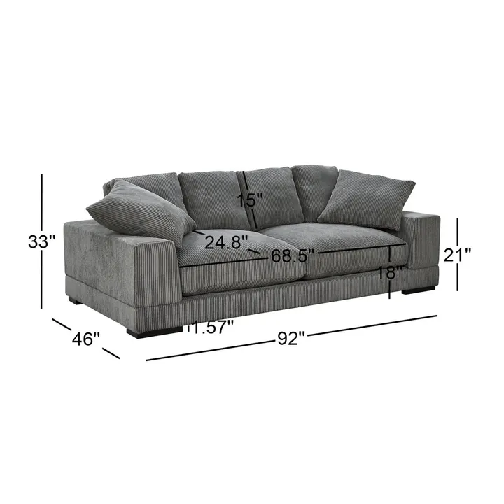 Диван Lonsdale 234×117×84 см обитый кордрой из массива 5