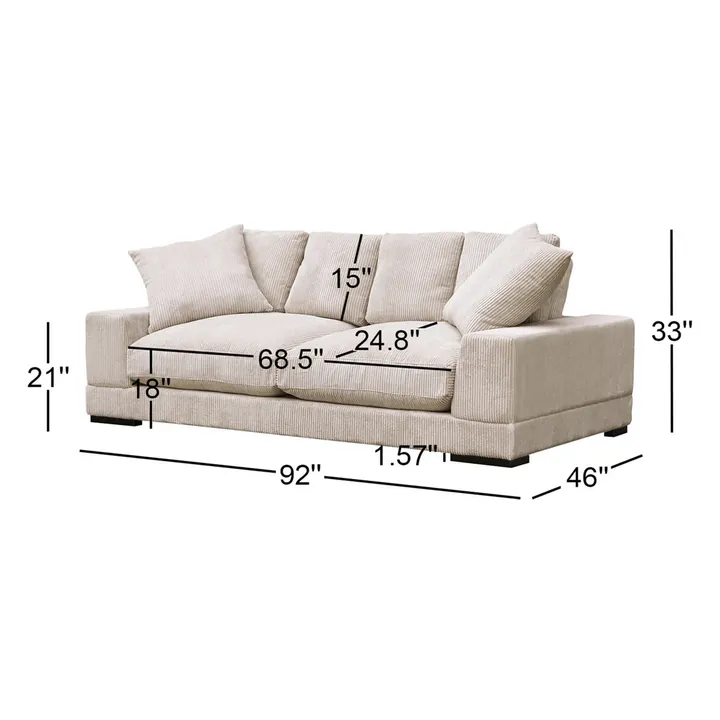 Диван Lonsdale 234×117×84 см обитый кордрой из массива 4