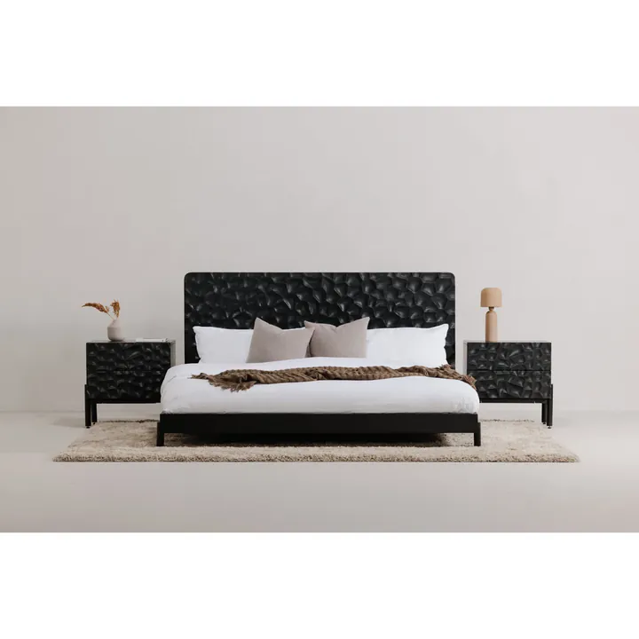 Кровать Marsa 201×216×114 см обитая из массива King размер 5