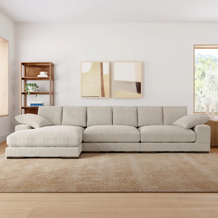 Угловой диван Lonsdale 375×168×86 см обитый кордрой из массива 2