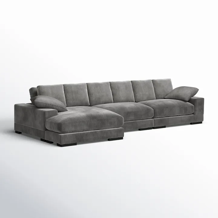 Угловой диван Lonsdale 375×168×86 см обитый кордрой из массива 2