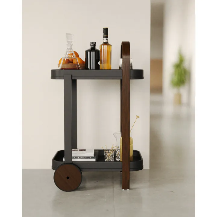 Барная тележка Bellwood 80×53×44 см из массива с колесами 4