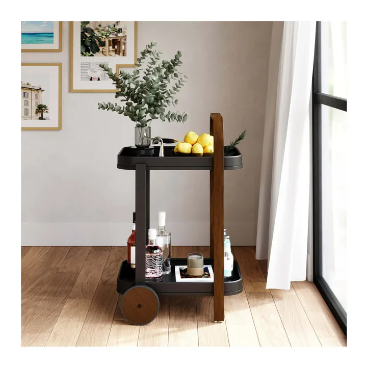 Барная тележка Bellwood 80×53×44 см из массива с колесами 5
