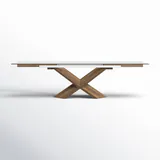 Обеденный стол Albis 90×269×76 см раздвижной со стеклянной столешницей
