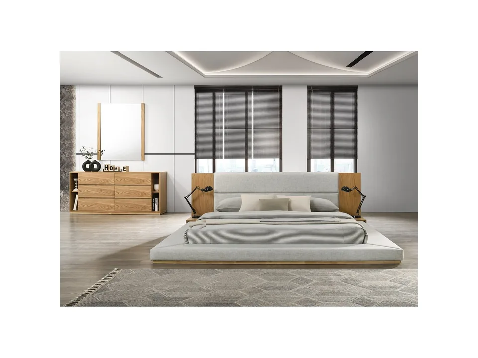 Кровать Amalie 260×244 см обитая с встроенными тумбами 3