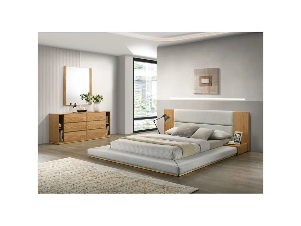 Кровать Amalie 260×244 см обитая с встроенными тумбами 5