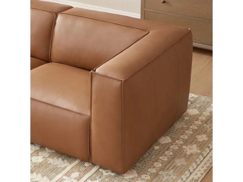 Угловой диван Jaye 282×300 см модульный из натуральной кожи 5 предметов 12