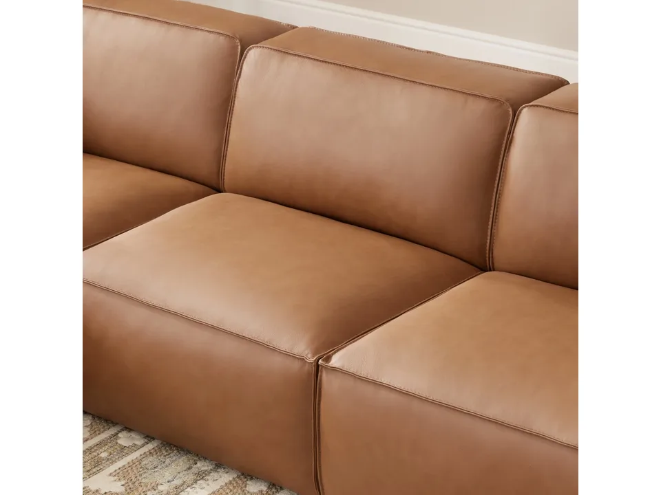 Угловой диван Jaye 282×300 см модульный из натуральной кожи 5 предметов 4