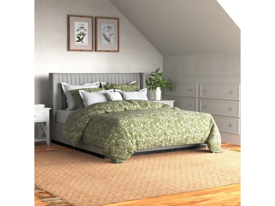 Кровать Chamblis 207×222×132 см обитая с крыльями King размер 2