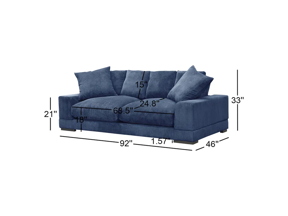 Диван Lonsdale 234×117×84 см обитый кордрой из массива 5