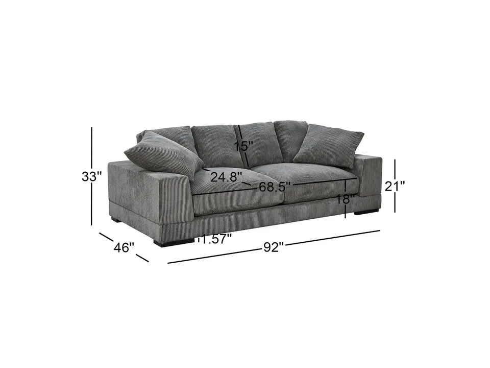 Диван Lonsdale 234×117×84 см обитый кордрой из массива 5