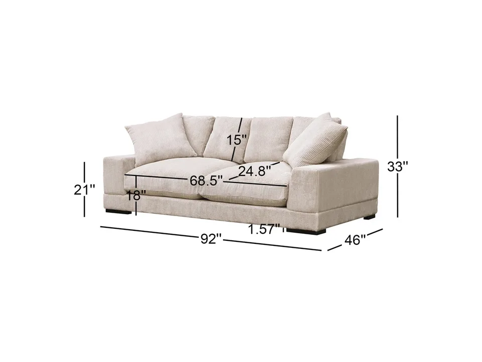 Диван Lonsdale 234×117×84 см обитый кордрой из массива 4