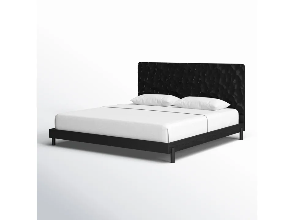 Кровать Marsa 201×216×114 см обитая из массива King размер 4