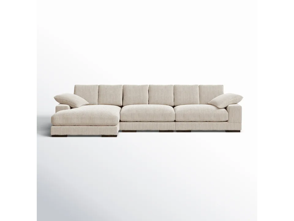 Угловой диван Lonsdale 375×168×86 см обитый кордрой из массива 1