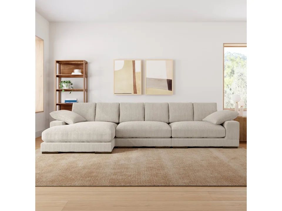 Угловой диван Lonsdale 375×168×86 см обитый кордрой из массива 2
