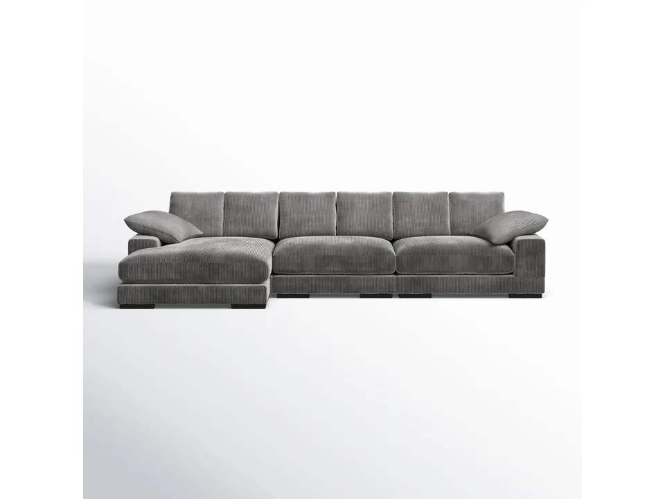 Угловой диван Lonsdale 375×168×86 см обитый кордрой из массива 1
