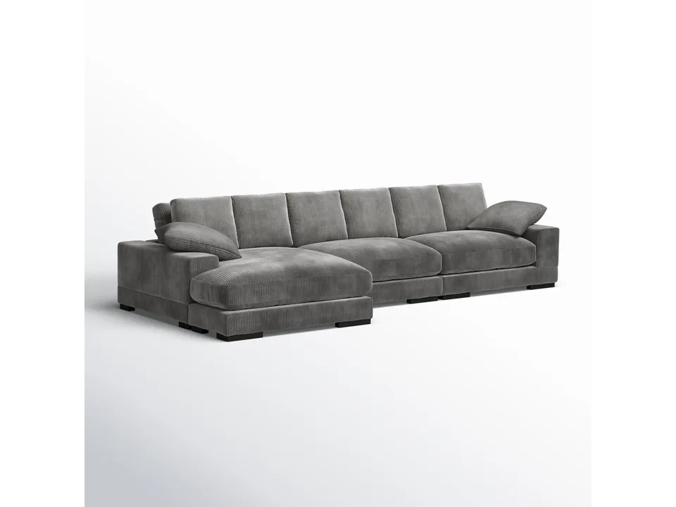 Угловой диван Lonsdale 375×168×86 см обитый кордрой из массива 2