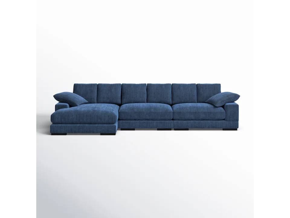 Угловой диван Lonsdale 375×168×86 см обитый кордрой из массива 1