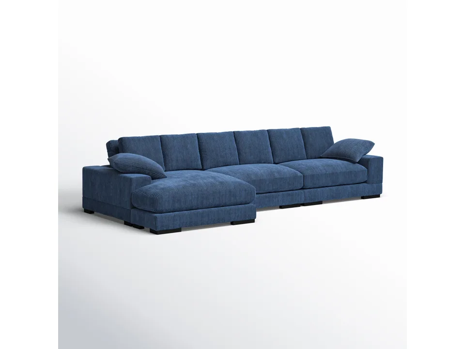 Угловой диван Lonsdale 375×168×86 см обитый кордрой из массива 2