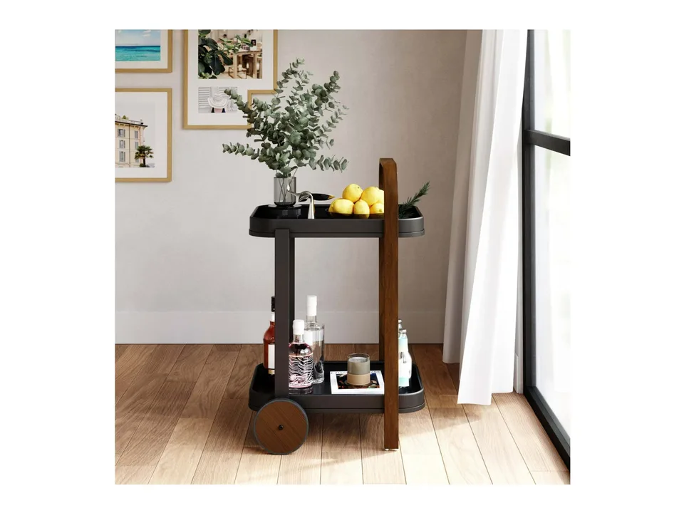 Барная тележка Bellwood 80×53×44 см из массива с колесами 5