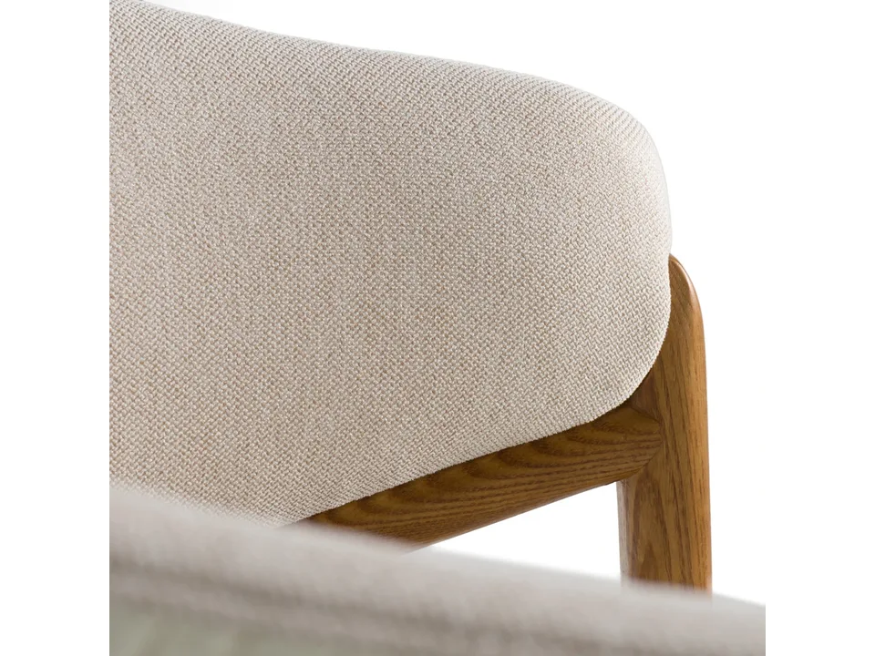 Обеденное кресло Coffey из ореха с кремовой обивкой 6